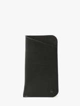 Sunglass Case Leather Etrier Black madras EMAD5017