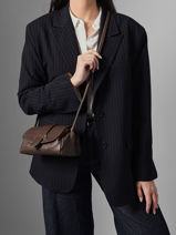 Sac Bandouli�re S Agnes Cuir Etrier Marron agnes EAGC205S-vue-porte